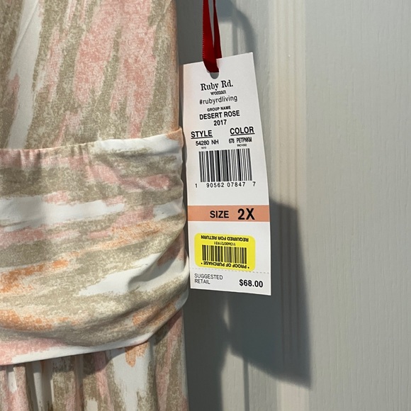 Ruby Rd. Pink and Cream Patterned Dress - Picture 6 of 6